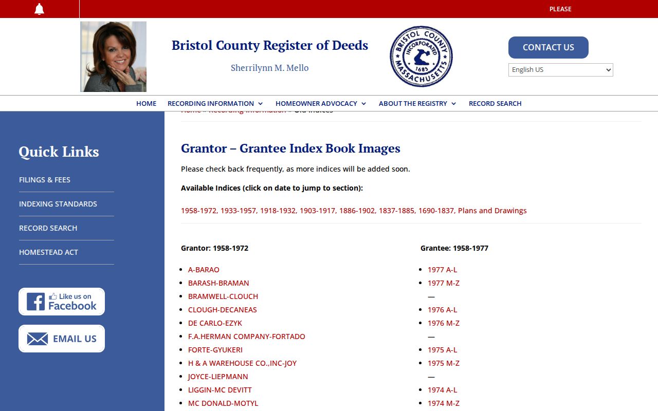 Dartmouth street directory historic Bristol grantor and grantee index ranges