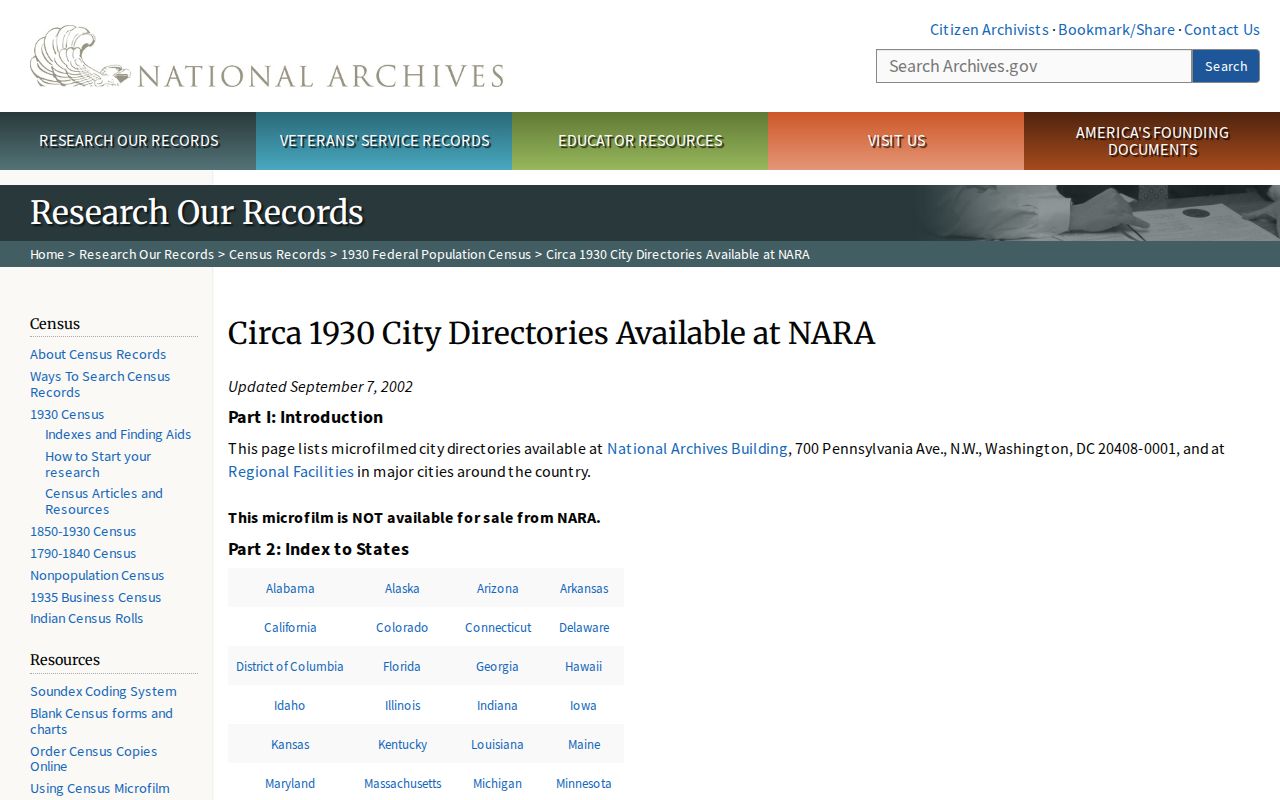 Dartmouth city directory National Archives listing for historic Dartmouth volumes